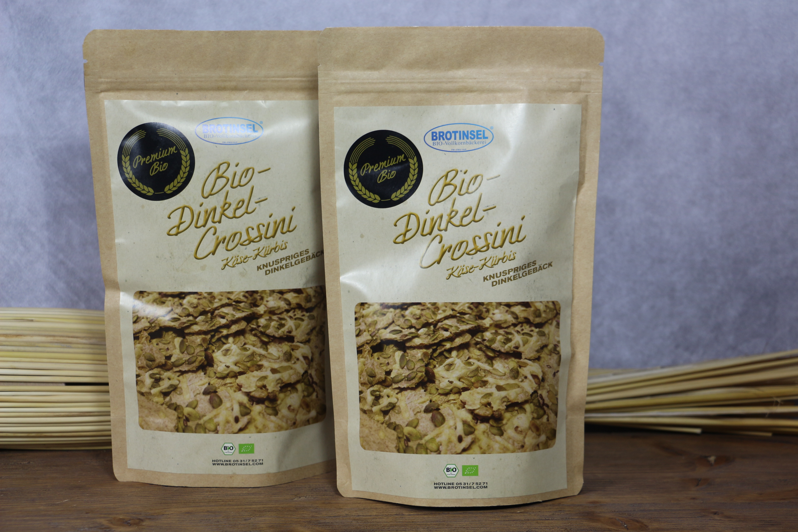 Bio-Dinkel-Crossini Käse/Kürbis